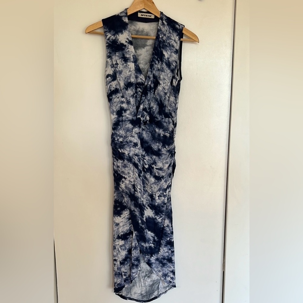 Mystic Faux Wrap Tie-Dye Midi Bodycon